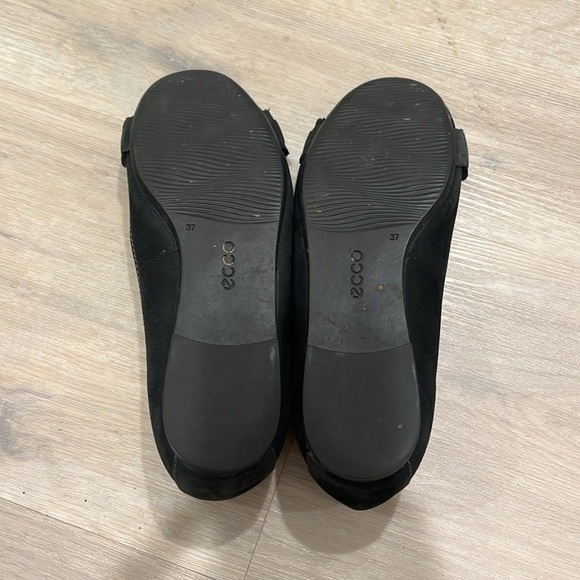 ECCO Kelly flats leather black ballet size 37 7 trendy 90s Y2K 2000s VTG luxury - Picture 5 of 6
